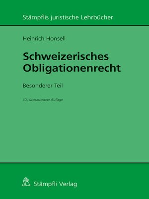 cover image of Schweizerisches Obligationenrecht. Besonderer Teil